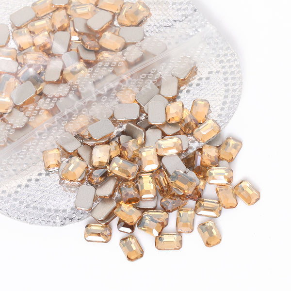 Octagon Shape Golden Shadow Flat Back Fancy Rhinestones