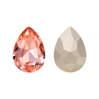 Light Peach Pear Shape High Quality Glass Pointed Back Fancy Rhinestones