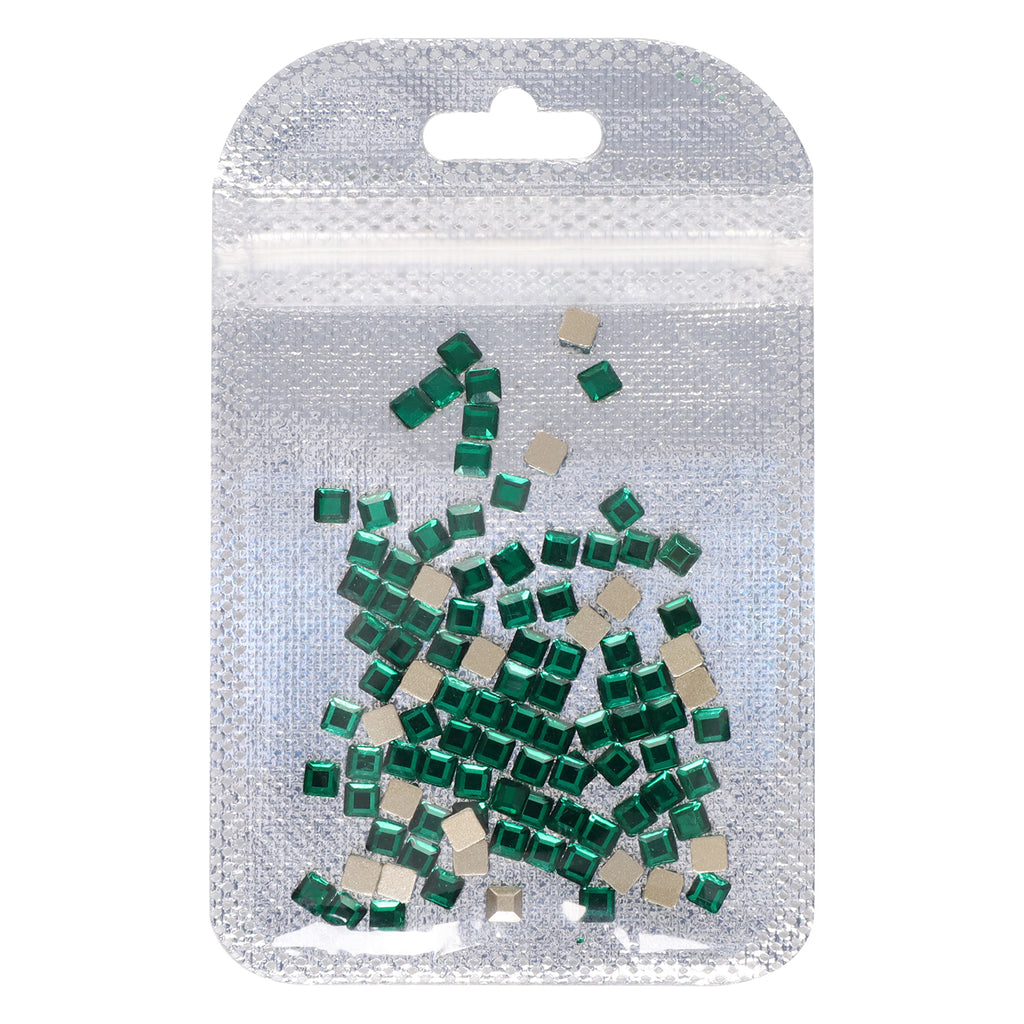 Square Shape Dark Green Flat Back Fancy Rhinestones WholesaleRhinestone