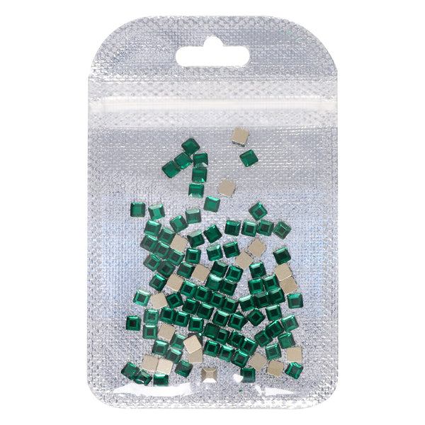 Square Shape Dark Green Flat Back Fancy Rhinestones WholesaleRhinestone