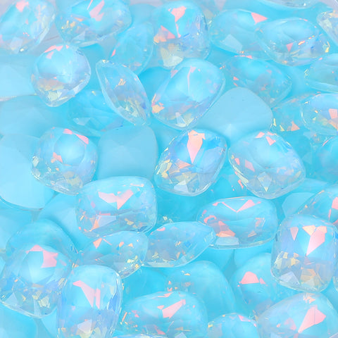 Aquamarine AM Pillow Shape Glass Pointed Back Fancy Rhinestones WholesaleRhinestone Hauptbild