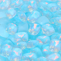 Aquamarine AM Pillow Shape Glass Pointed Back Fancy Rhinestones