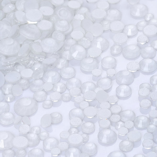 Mixed Sizes Mocha Neon White Glass Flat Back Rhinestones For Nail Art WholesaleRhinestone