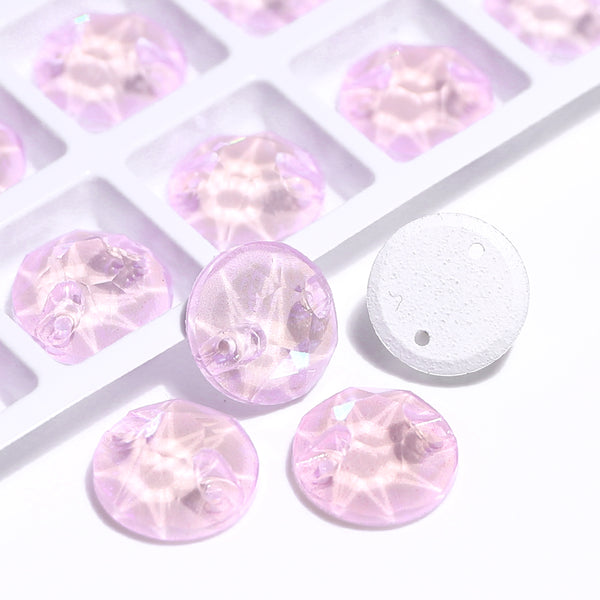 Electric Neon Light Rose XIRIUS Round Shape High Quality Glass Sew-on Rhinestones WholesaleRhinestone