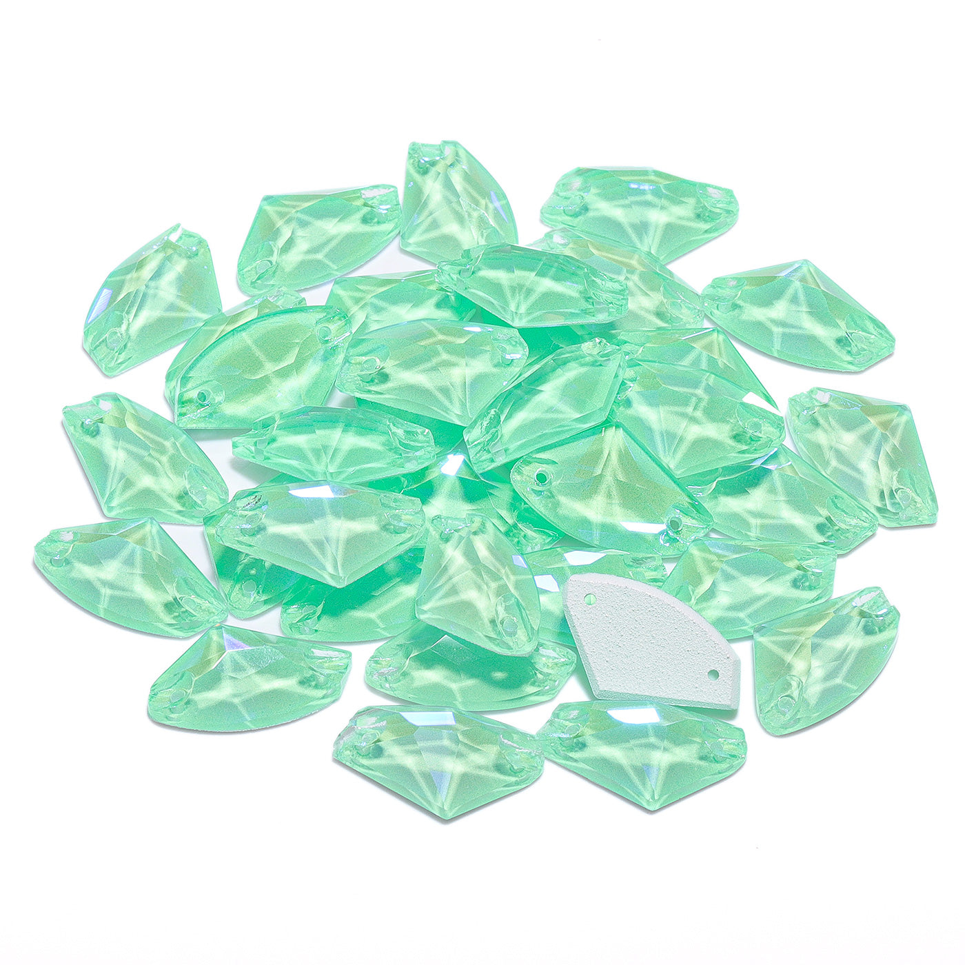 Electric Neon Greenwrap Galactic Shape High Quality Glass Sew-on Rhinestones Secondary image