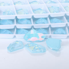 Aquamarin Am Galaktische Form hochwertiger Glasnähteile-Strass-Strasssteine