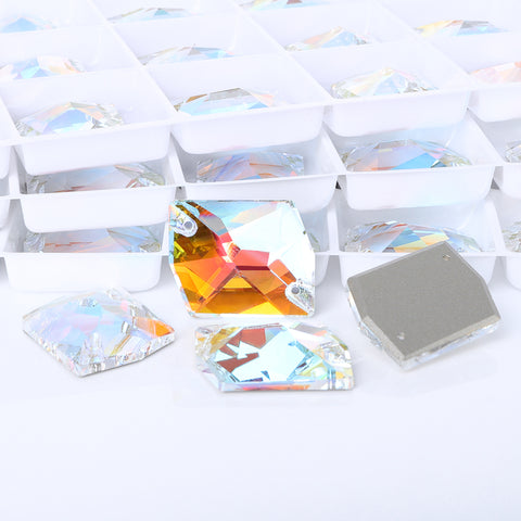Light Crystal AB Cosmic Shape High Quality Glass Sew-on Rhinestones