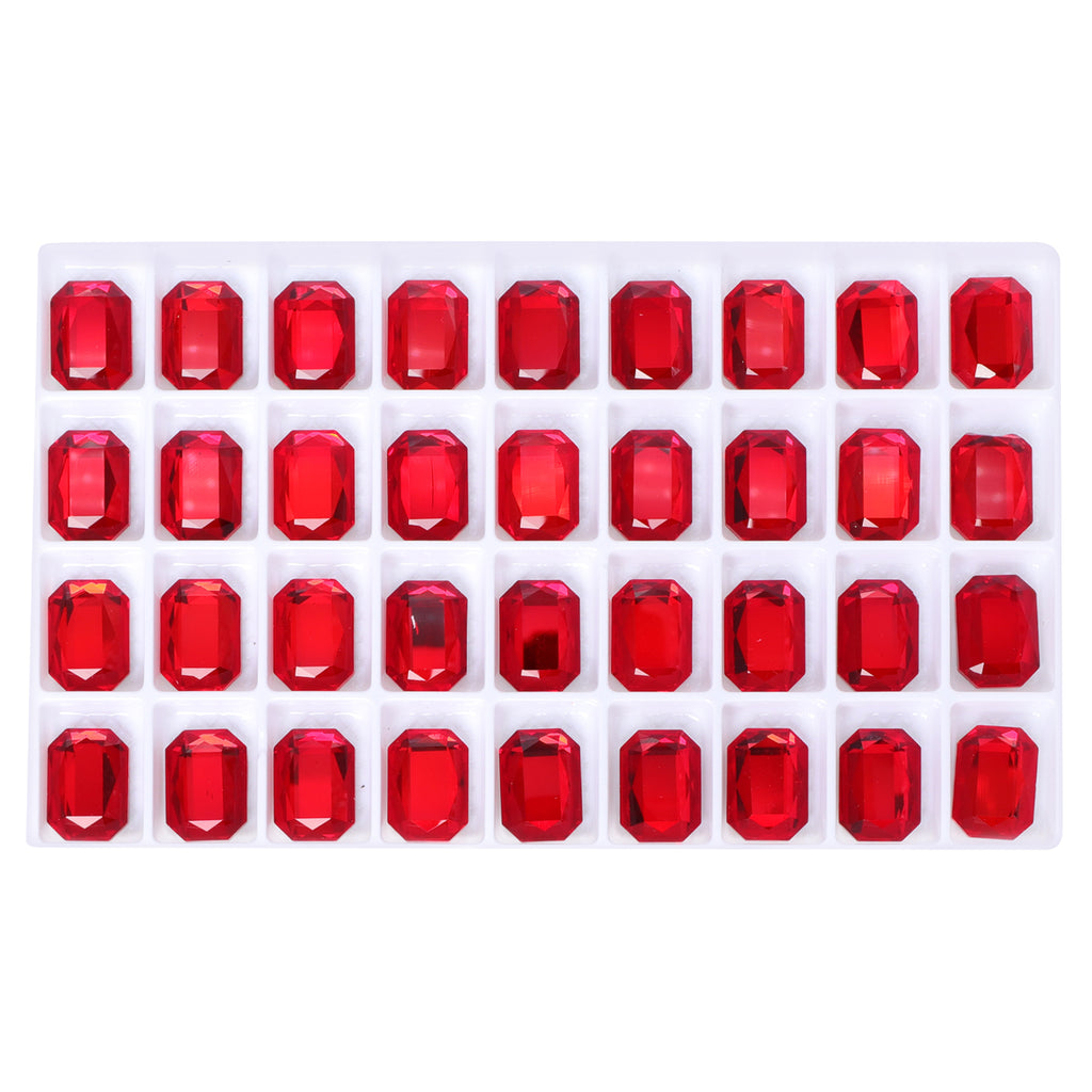 Light Siam Octagon Shape High Quality Glass Beveled Flat Back Rhinestones WholesaleRhinestone