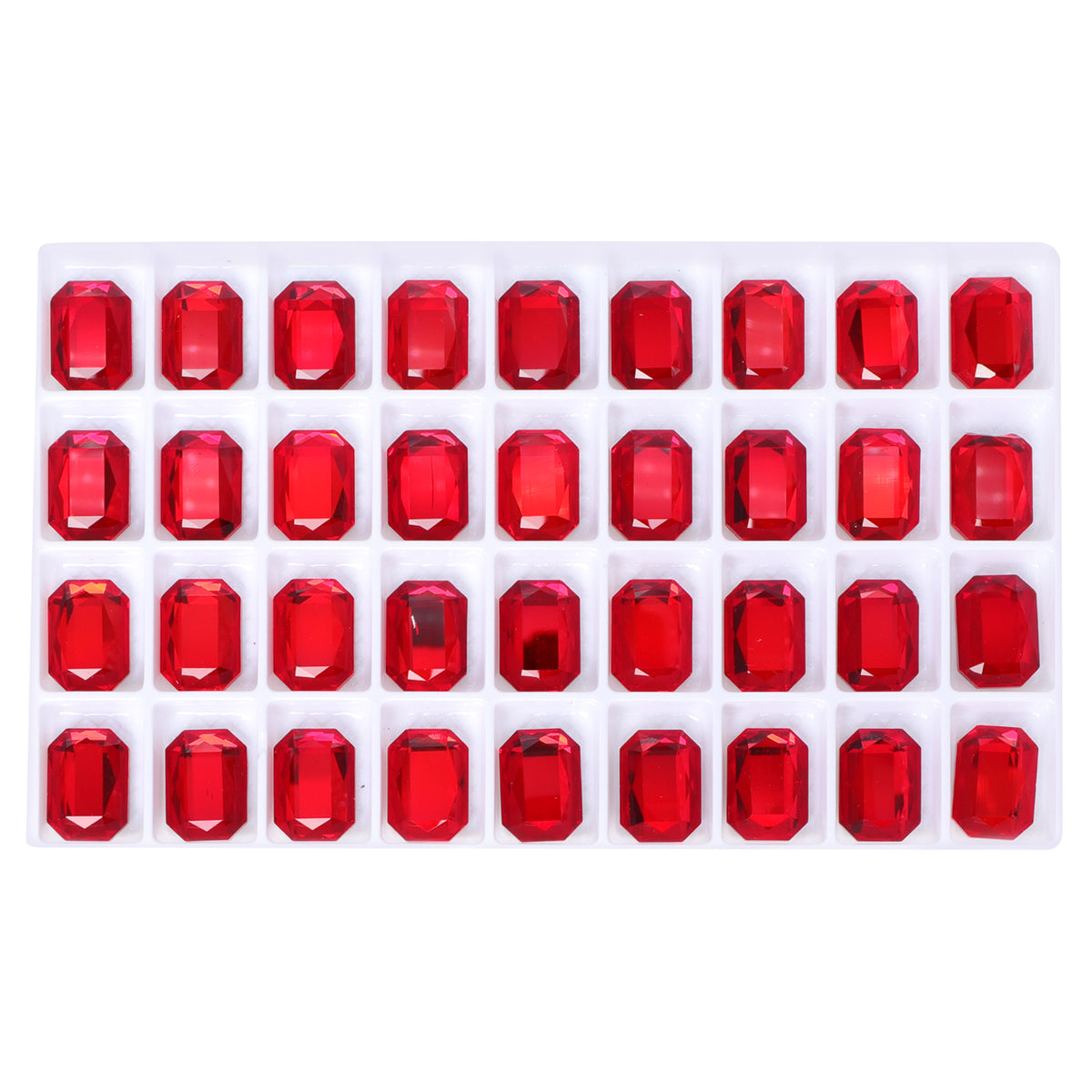 Light Siam Octagon Shape High Quality Glass Beveled Flat Back Rhinestones WholesaleRhinestone