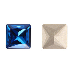 Indicolite Princess Square Shape High Quality Glass Pointed Back Fancy Rhinestones