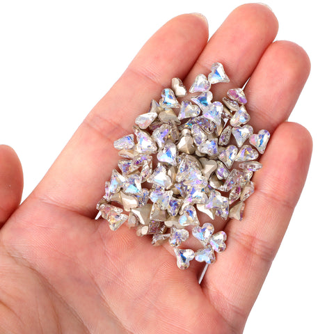 Sweet Heart Shape Moonlight Glass Pointed Back Fancy Rhinestones Secondary image