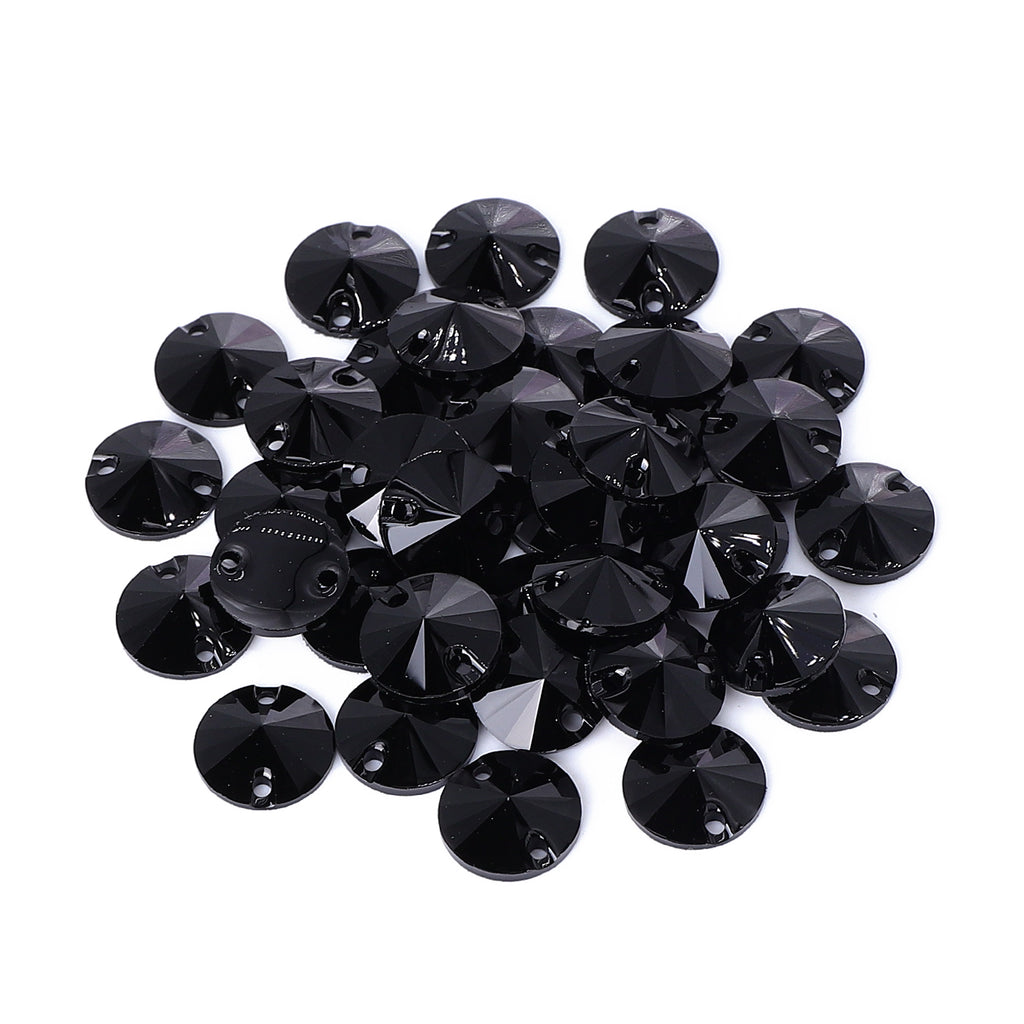 Rivoli Black Resin Sew-On Rhinestones para fantasia de dança