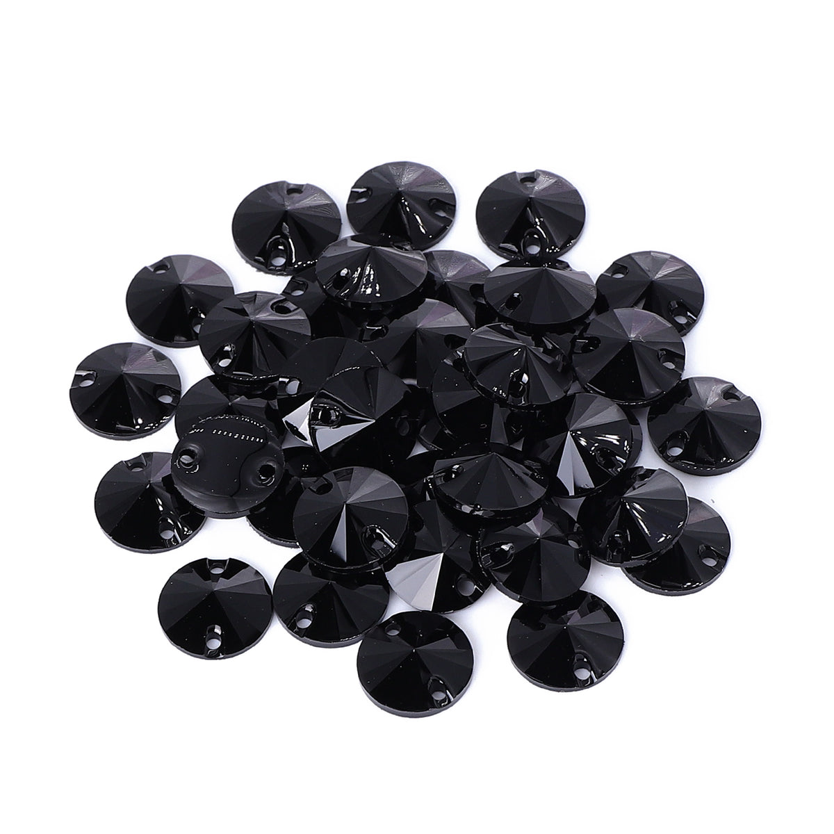 Rivoli Black Resin Sew-On Rhinestones para fantasia de dança
