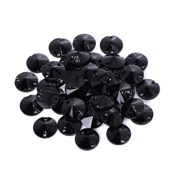 Rivoli Black Resin Sew-On Rhinestones para fantasia de dança