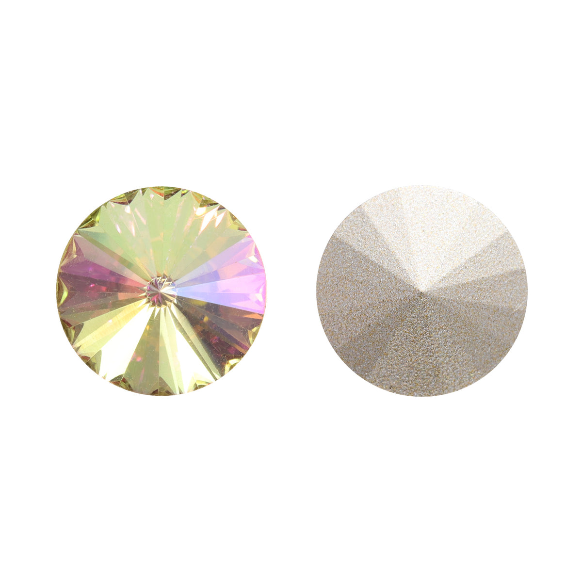 Luminous Green Rivoli Shape High Quality Glass Pointed Back Fancy Rhinestones WholesaleRhinestone メイン画像