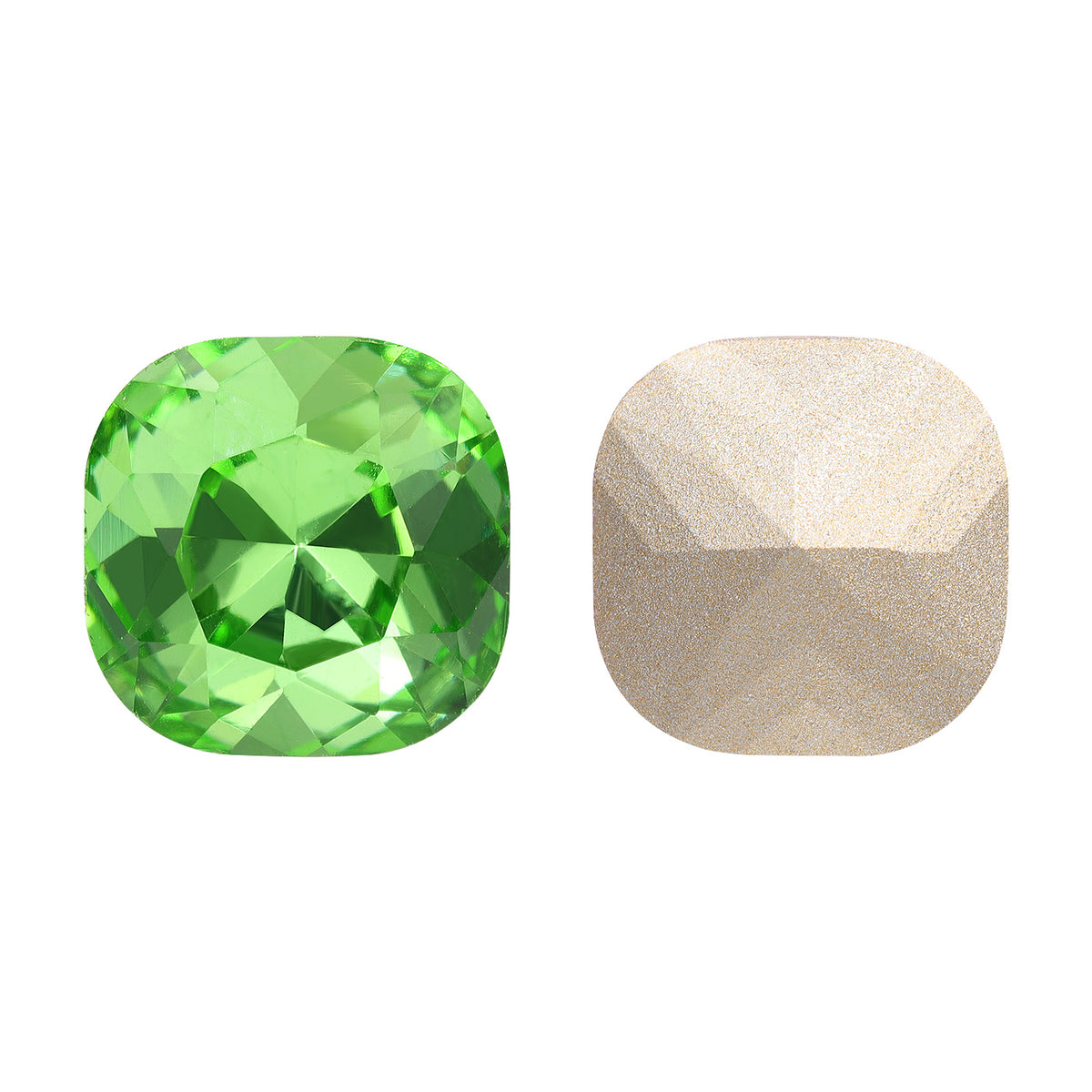 Peridot Kissen quadratische Form hochwertiger glasspitzer Rückenbilde -Fantasie -Strass -Strasssteine