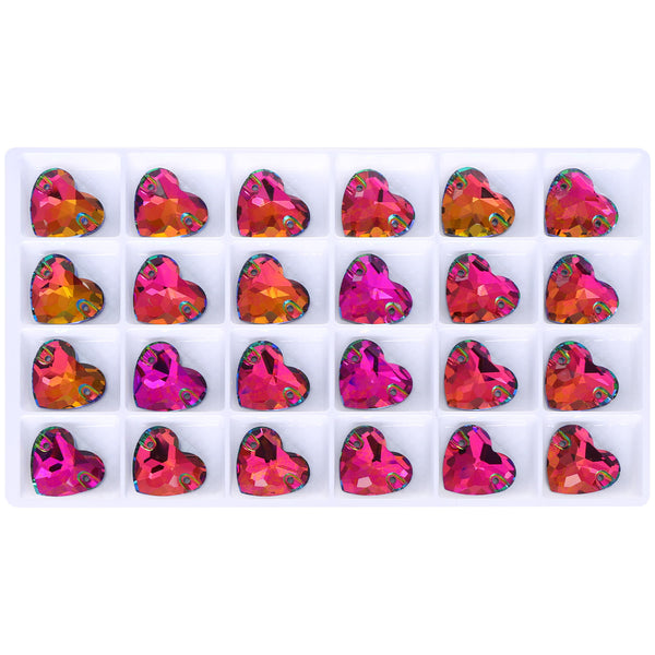 Vitrail Medium Heart Shape High Quality Glass Sew-on Rhinestones WholesaleRhinestone