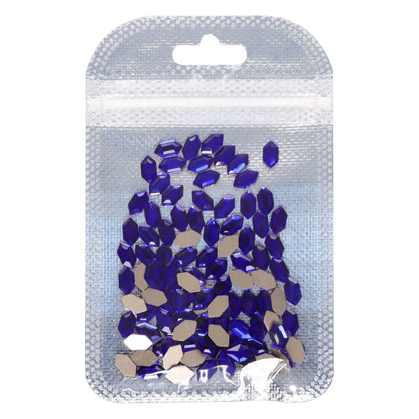 Elongated Hexagon Shape Sapphire Flat Back Fancy Rhinestones WholesaleRhinestone