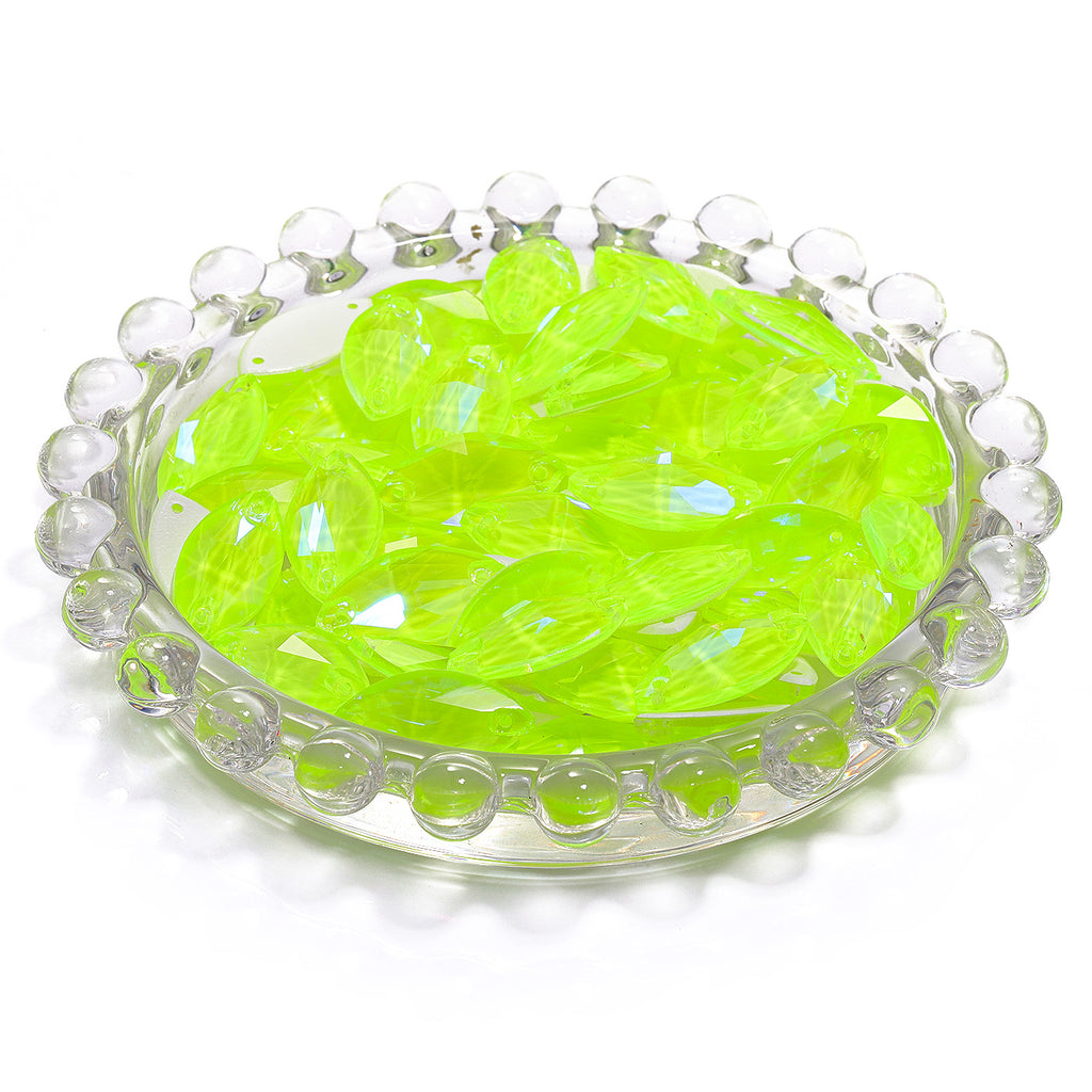 Electric Neon Jonquil Navette Shape High Quality Glass Sew-on Rhinestones WholesaleRhinestone