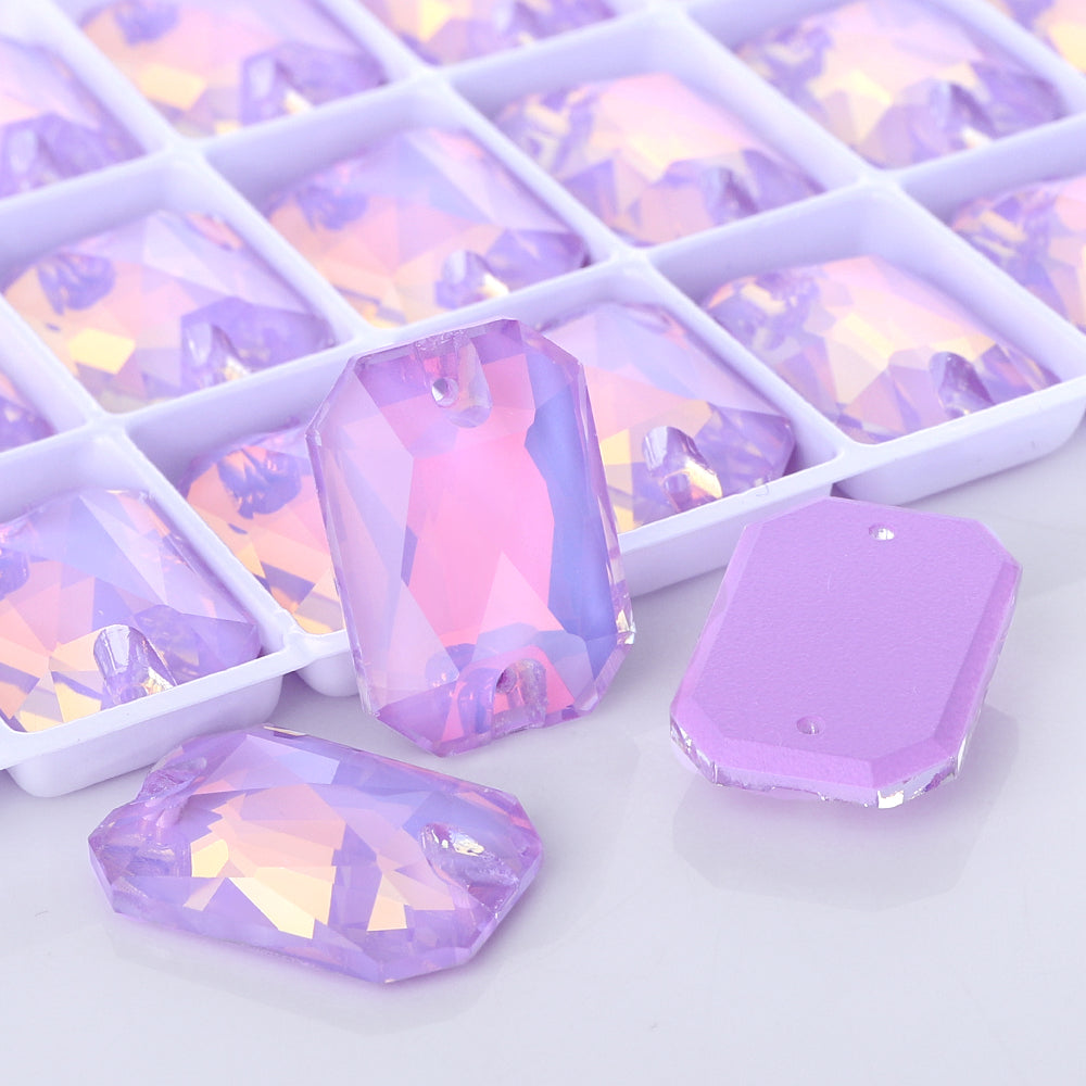 Lavender AM Octagon Shape High Quality Glass Sew-on Rhinestones WholesaleRhinestone
