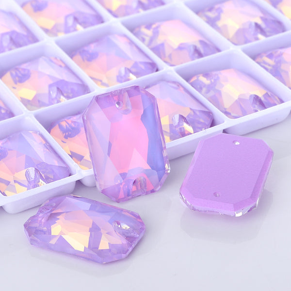 Lavender AM Octagon Shape High Quality Glass Sew-on Rhinestones WholesaleRhinestone