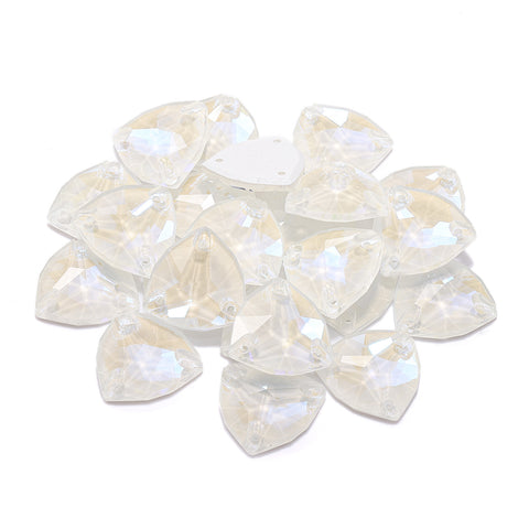 Electric Neon White Trilliant Shape High Quality Glass Sew-on Rhinestones Secondary image