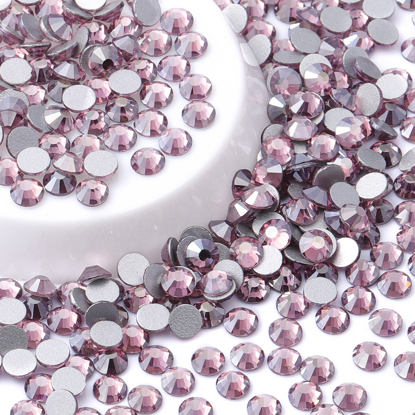 Sternlicht Amethyst Glass Flatback Strass Silber Rücken