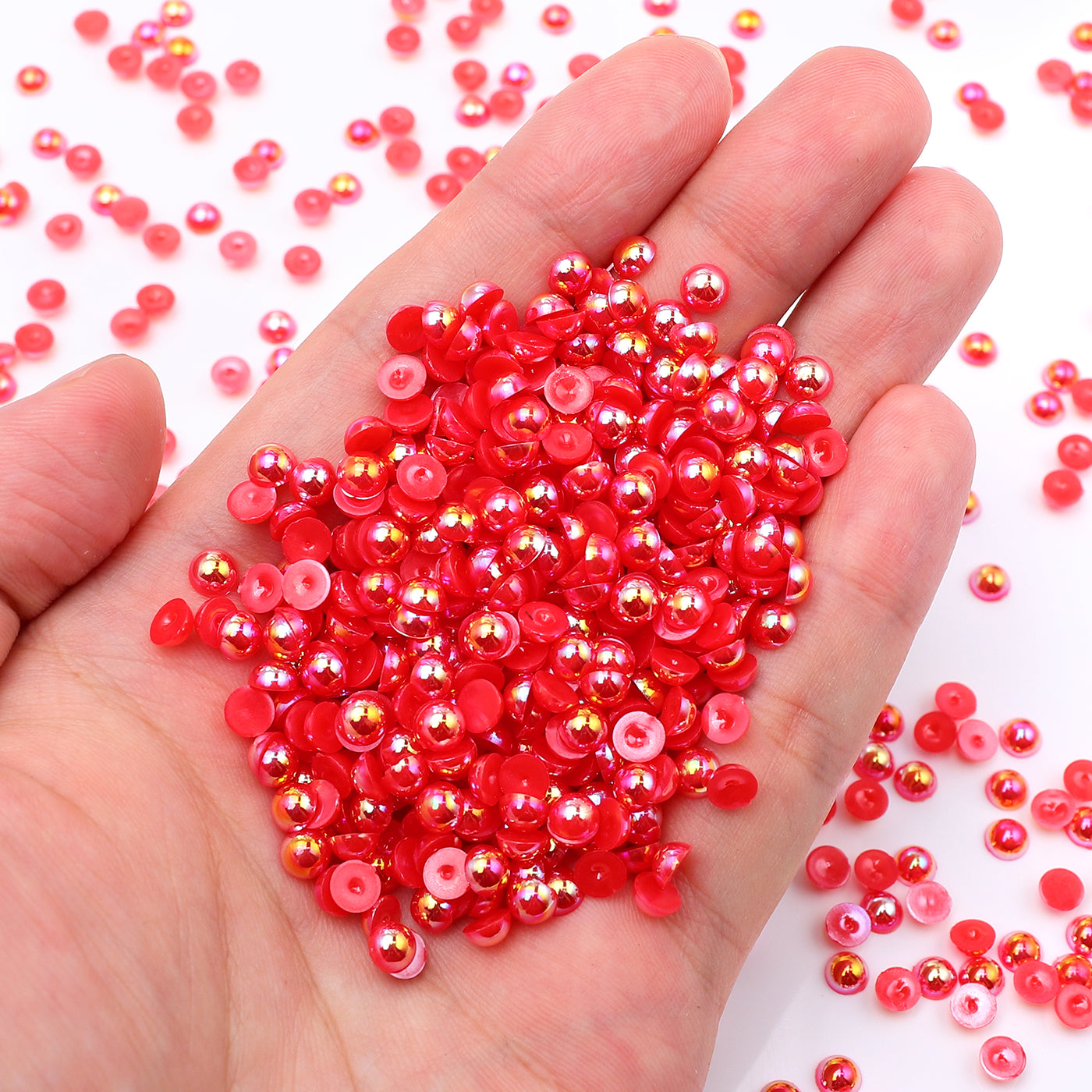 Siam AB Resin Flat Back Pearls Multi Sizes WholesaleRhinestone