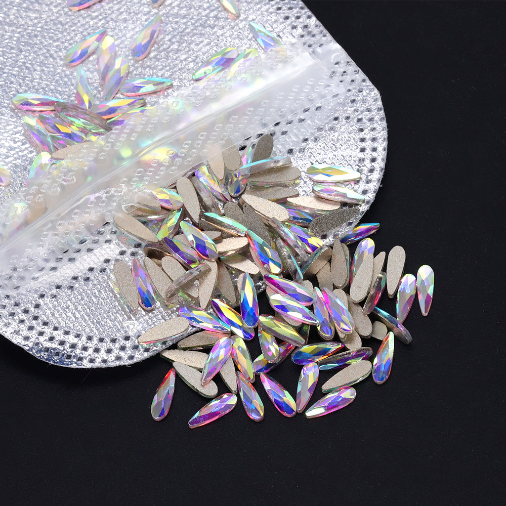 Raindrop Shape Crystal AB Flat Back Fancy Rhinestones WholesaleRhinestone