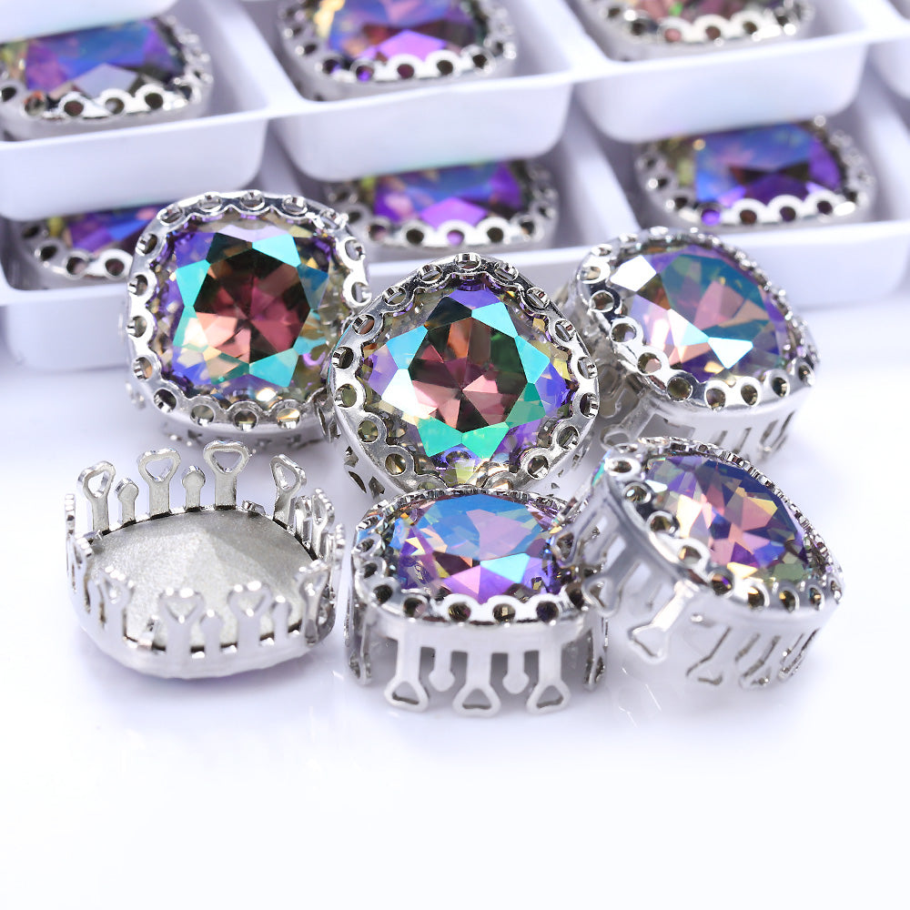 Ghost Light Cushion Square Shape High-Quality Glass Sew-on Nest Hollow Claw Rhinestones WholesaleRhinestone
