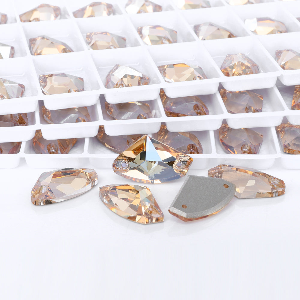 Golden Shadow Galactic Shape High Quality Glass Sew-on Rhinestones WholesaleRhinestone