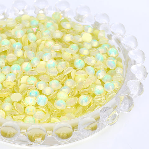 Mocha Opal Lt Yellow Glass Flat Back Rhinestones
