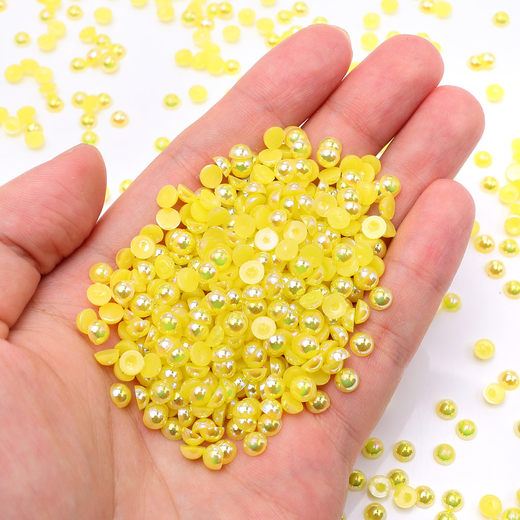 Citrine AB Resin Flat Back Pearls Multi Sizes WholesaleRhinestone