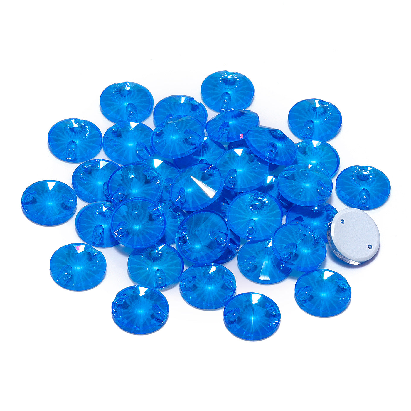 Electric Neon Blue Rivoli Shape High Quality Glass Sew-on Rhinestones Secondary image