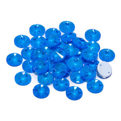 Electric Neon Blue Rivoli Shape High Quality Glass Sew-on Rhinestones