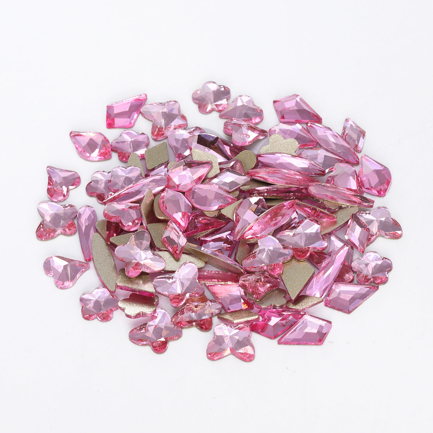 Mixed Shapes Light Pink Flat Back Fancy Rhinestones For Nail Art WholesaleRhinestone