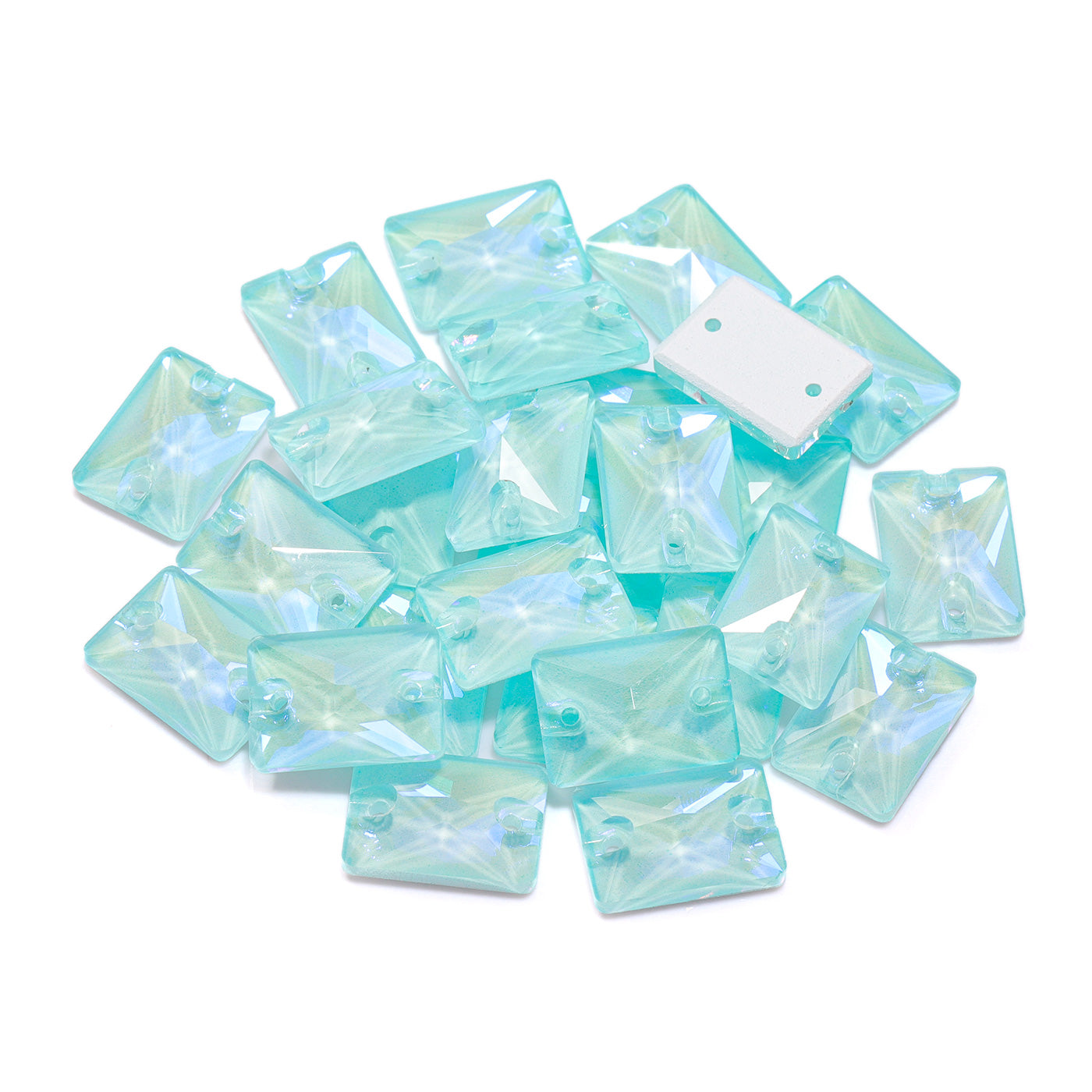 Electric Neon Light Azore Rectangle Shape High Quality Glass Sew-on Rhinestones Secondary image