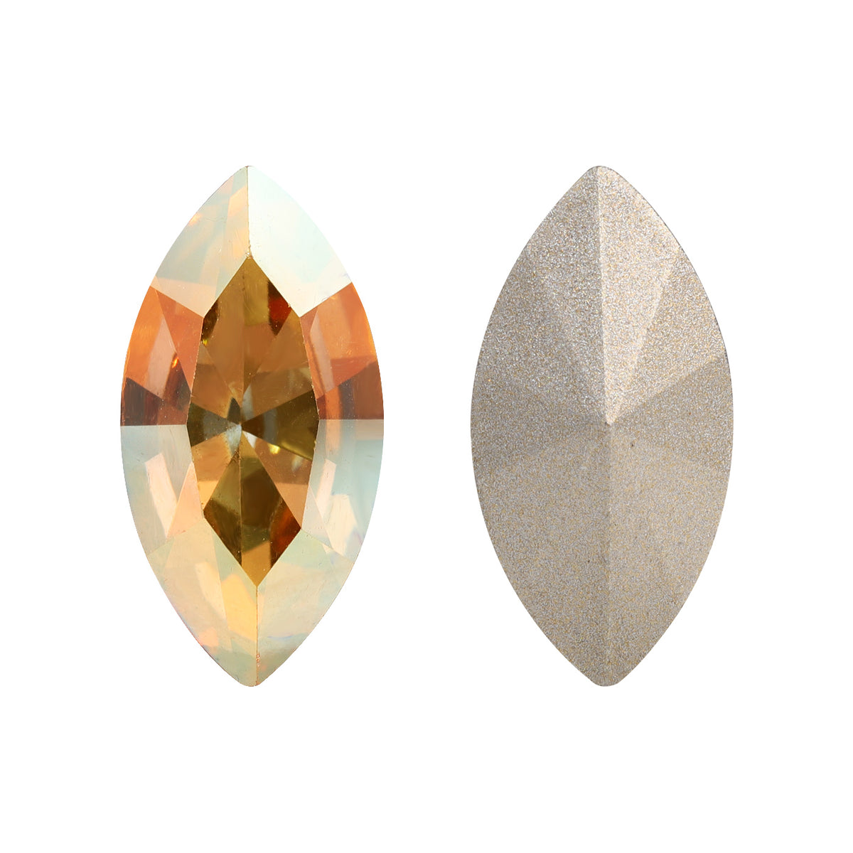 Metallic Sunshine Navette Shape High Quality Glass Pointed Back Fancy Rhinestones Main image