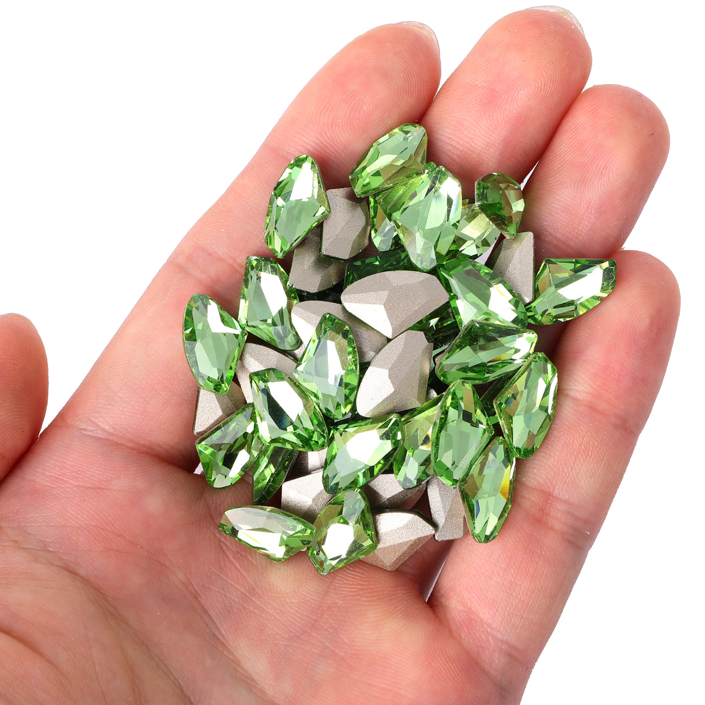 Apple Green Galactic Shape Glassは、派手なラインストーンを尖らせました サブ画像