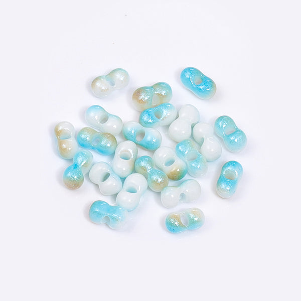 RNB004 Rainbow Effect Peanut Beads Shape Glass Seed Beads WholesaleRhinestone