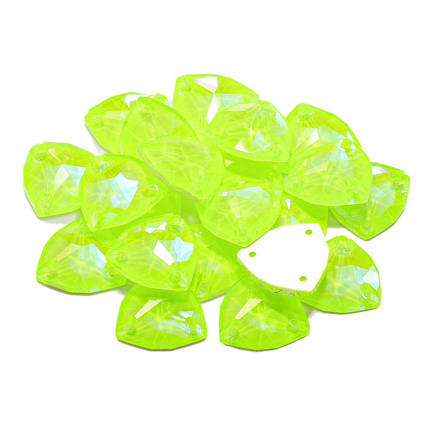 Electric Neon Jonquil Trilliant Shape High Quality Glass Sew-on Rhinestones Secondary image