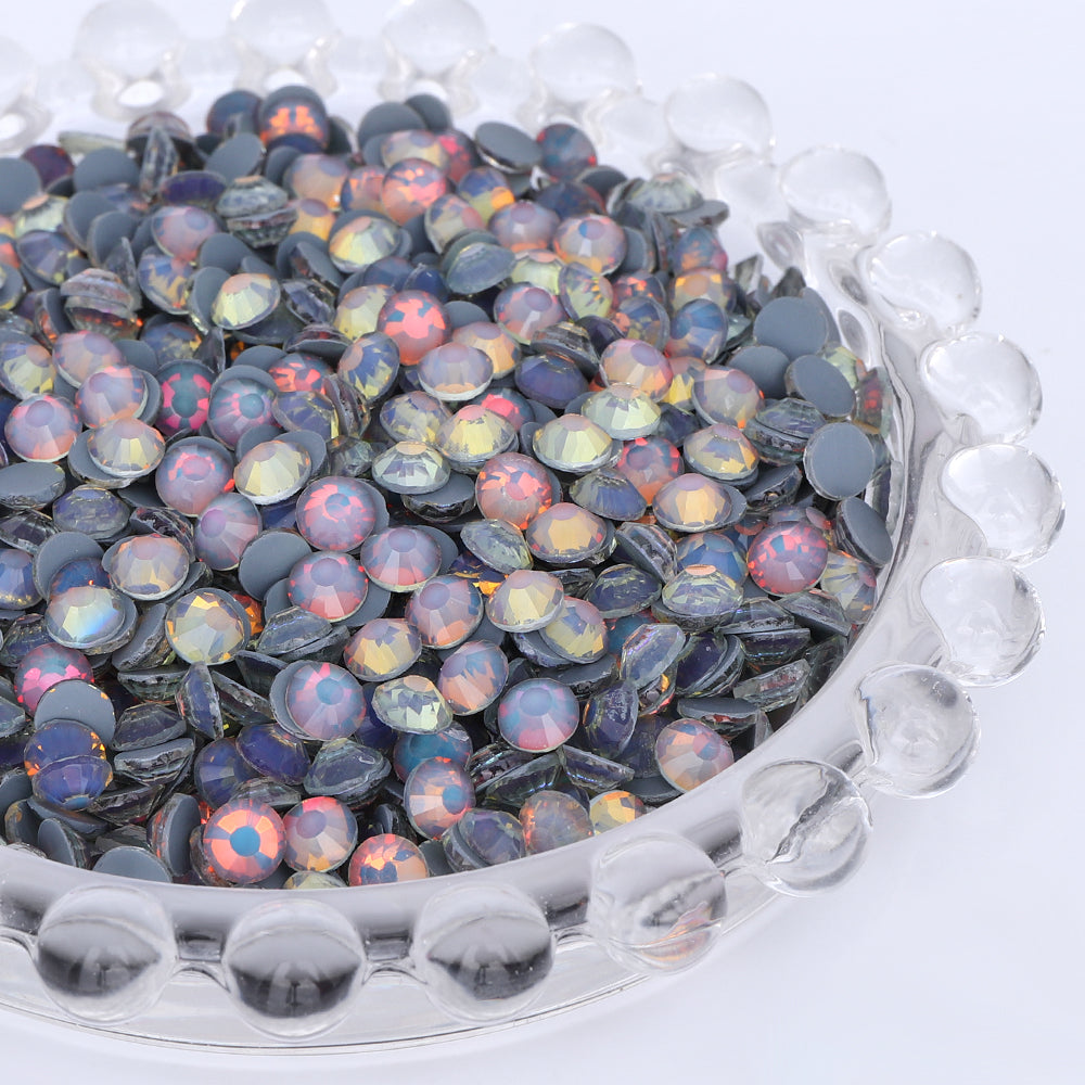 Mocha Opal Dk Gray Glass Flat Back Rhinestones WholesaleRhinestone