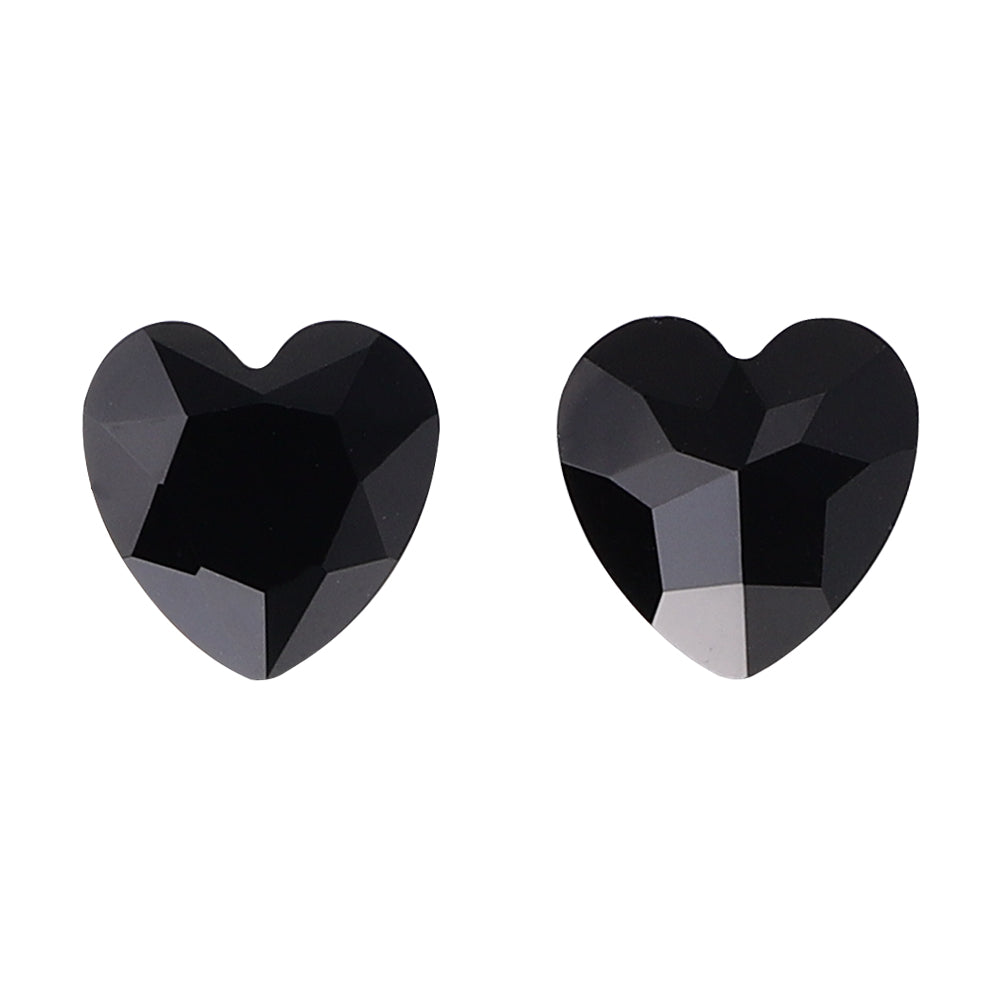 Jet Heart Shape High Quality Glass Pointed Back Fancy Rhinestones WholesaleRhinestone Main image