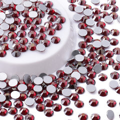 Star Dark Siam Glass FlatBack Rhinestones Silver Back WholesaleRhinestone