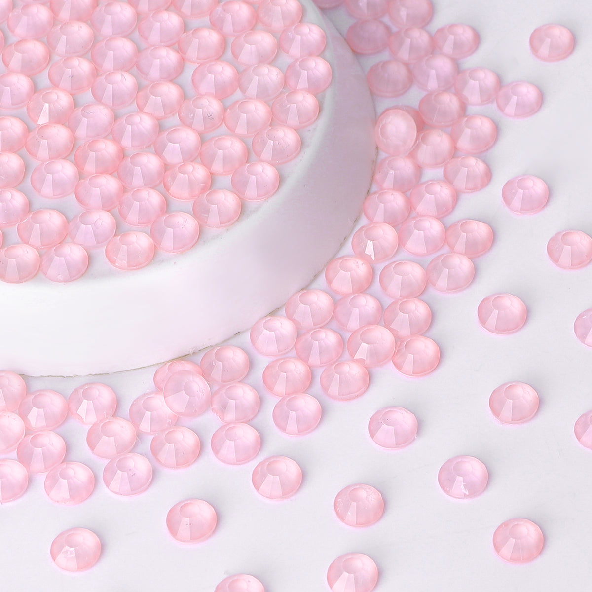 Neon Pink Snowy White Glass FlatBack Neon Rhinestones WholesaleRhinestone