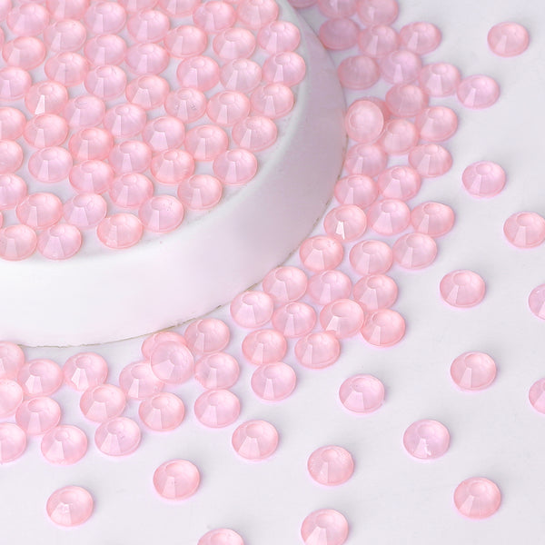 Neon Pink Snowy White Glass FlatBack Neon Rhinestones WholesaleRhinestone