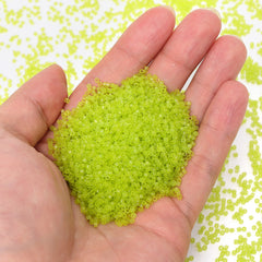 Transparent Chartreuse Color Hight Quality Glass Cylinder Seed Beads 1.6 MM Size BS1022