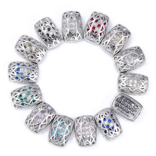 Cushion Rectangle Shape Imitation Rhodium Plated High-Quality Sew-on Alloy Charms Inlaid Cubic Zirconia WholesaleRhinestone