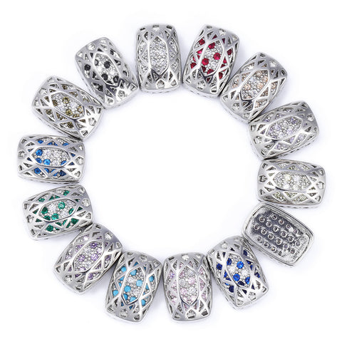 Cushion Rectangle Shape Imitation Rhodium Plated High-Quality Sew-on Alloy Charms Inlaid Cubic Zirconia