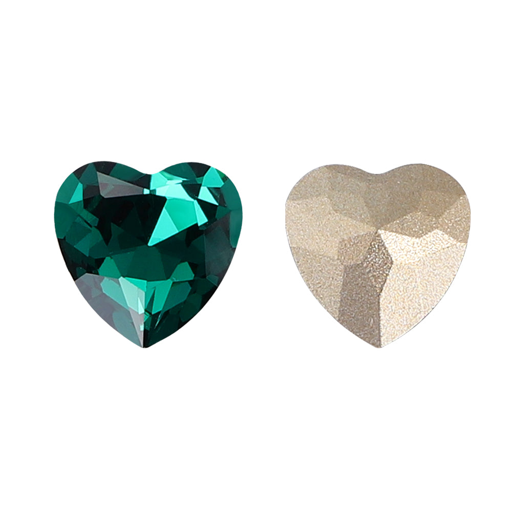 Emerald Heart Shape High Quality Glass Pointed Back Fancy Rhinestones WholesaleRhinestone Hovedbillede